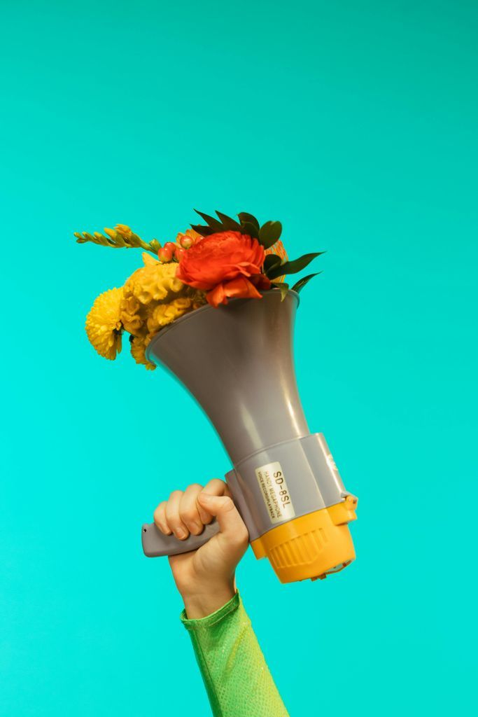 A Megaphone with Flowers