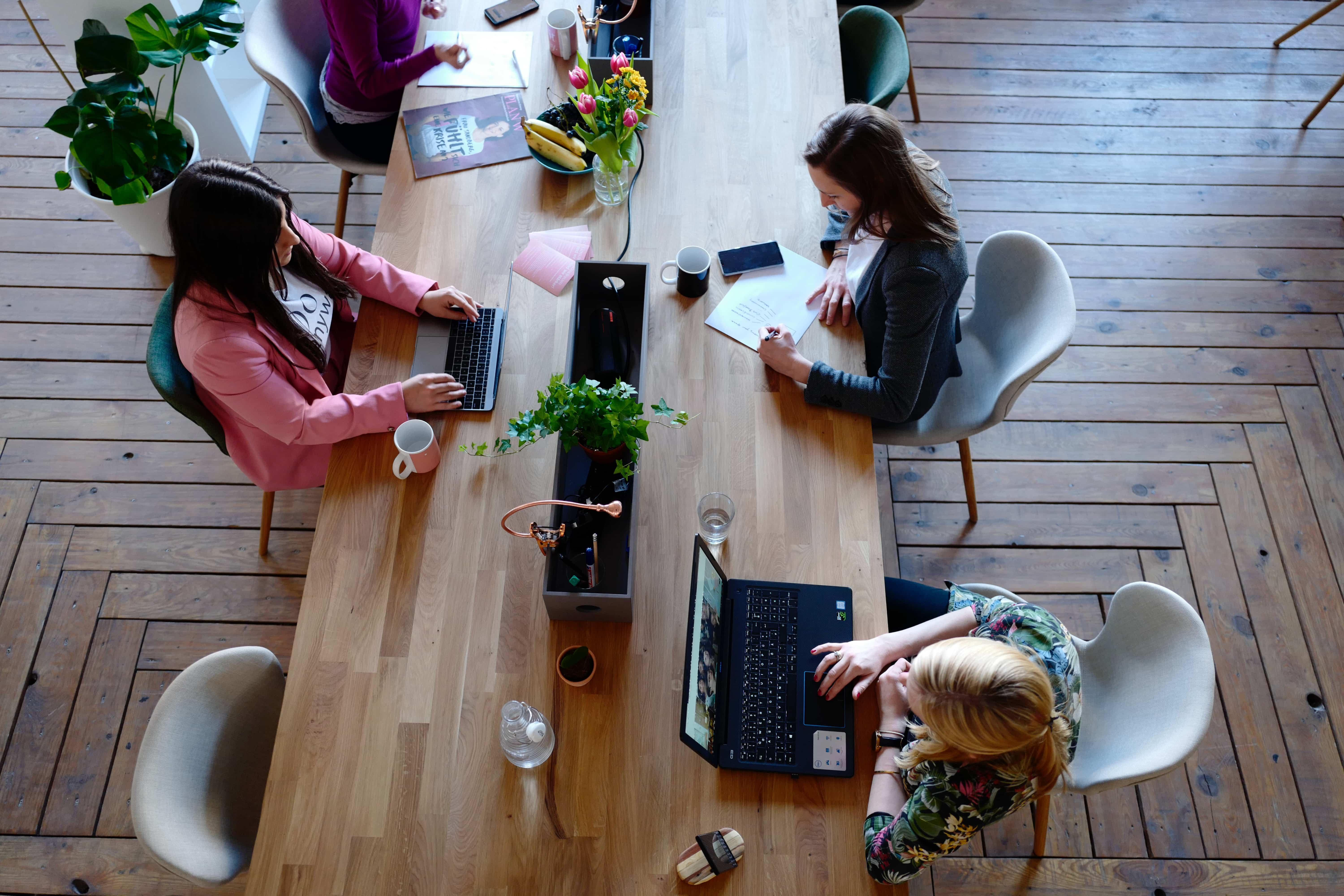 Business people working at a desk