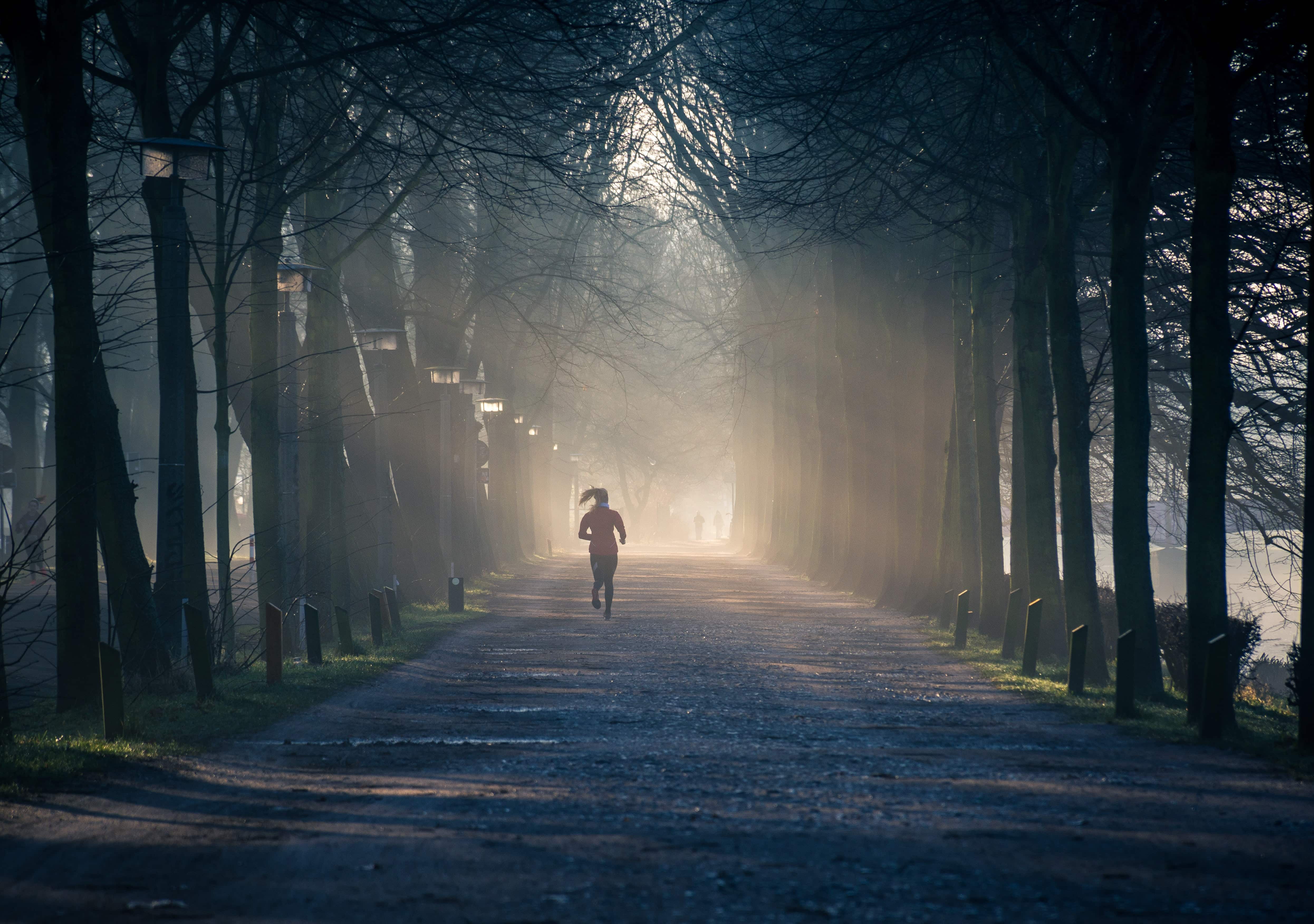 Woman starting her morning with a run